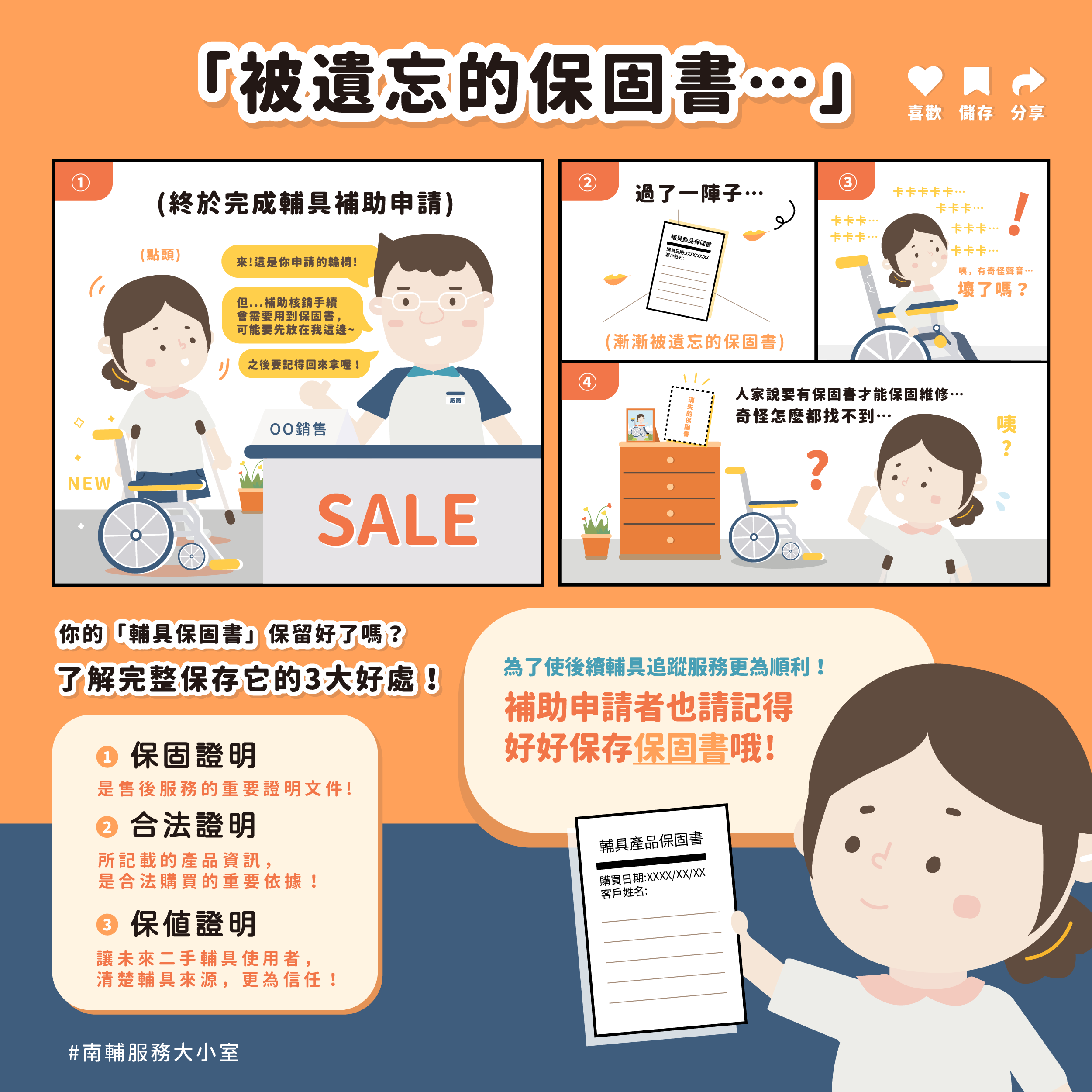 你的輔具保固書保留好了嗎? 了解完整保存它的３大好處!相關圖示，圖示內容不影響此文章完整性